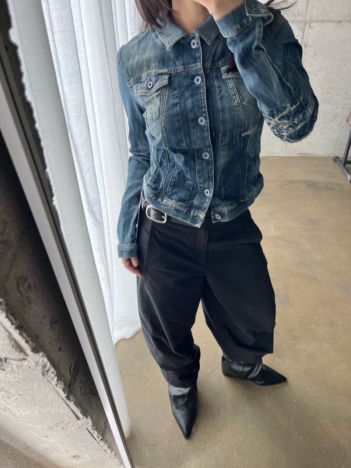 00s Diesel 디젤 엘보 립 데님 자켓 상품이미지3