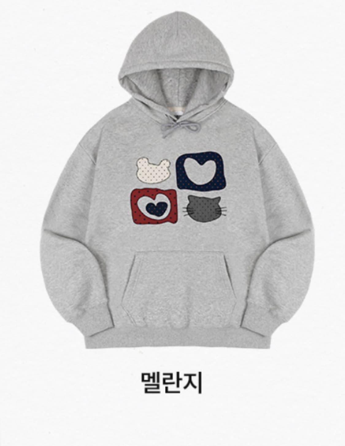 Meow Bear 자수 후드 티셔츠 AHP1207 상품이미지1