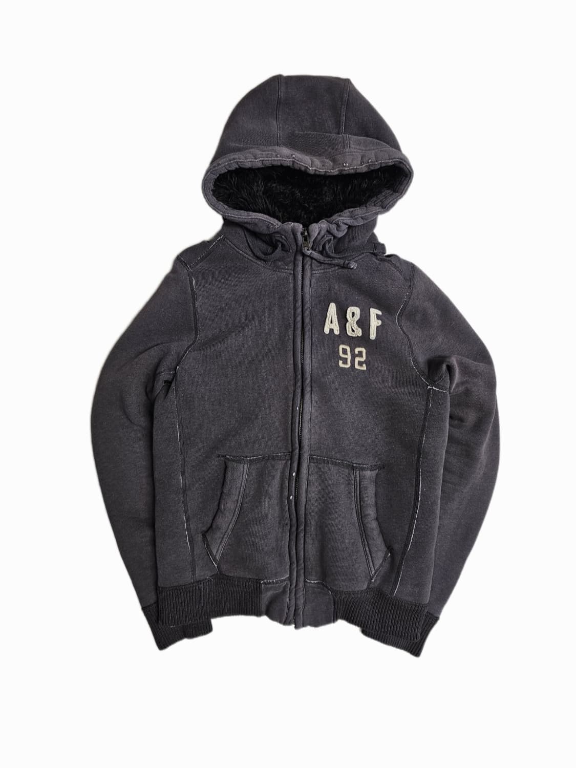 00s y2k 양홍원 아베크롬비 차콜 울프조 후드집업 M 상품이미지1