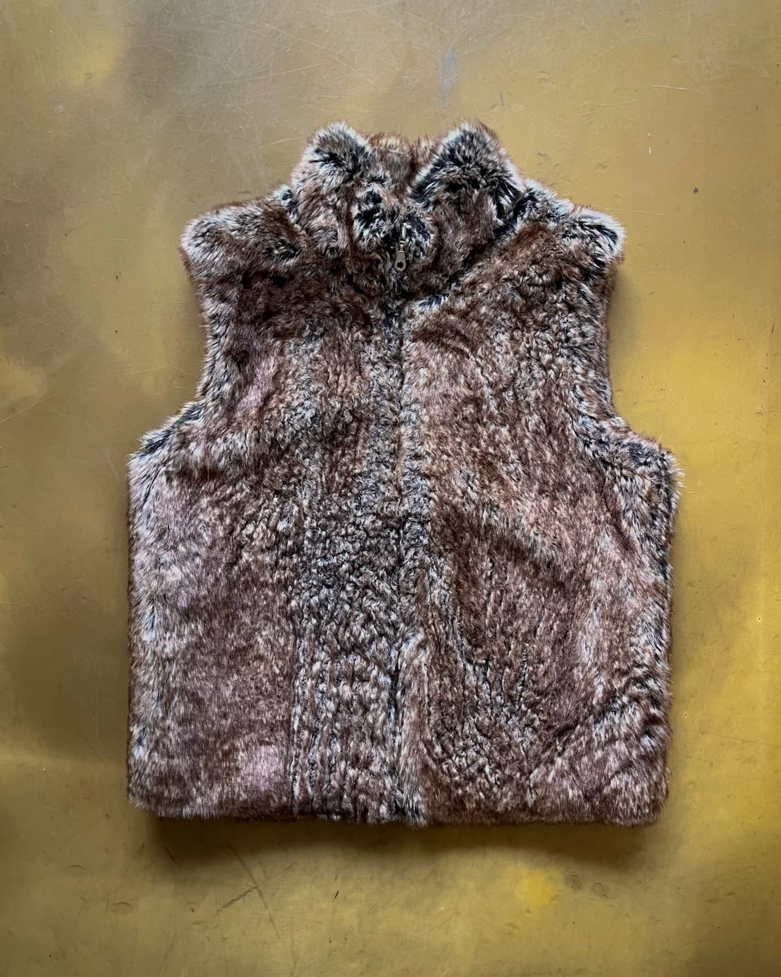 JPN Vintage Faux Fur Vest Zip-up Jacket 상품이미지3