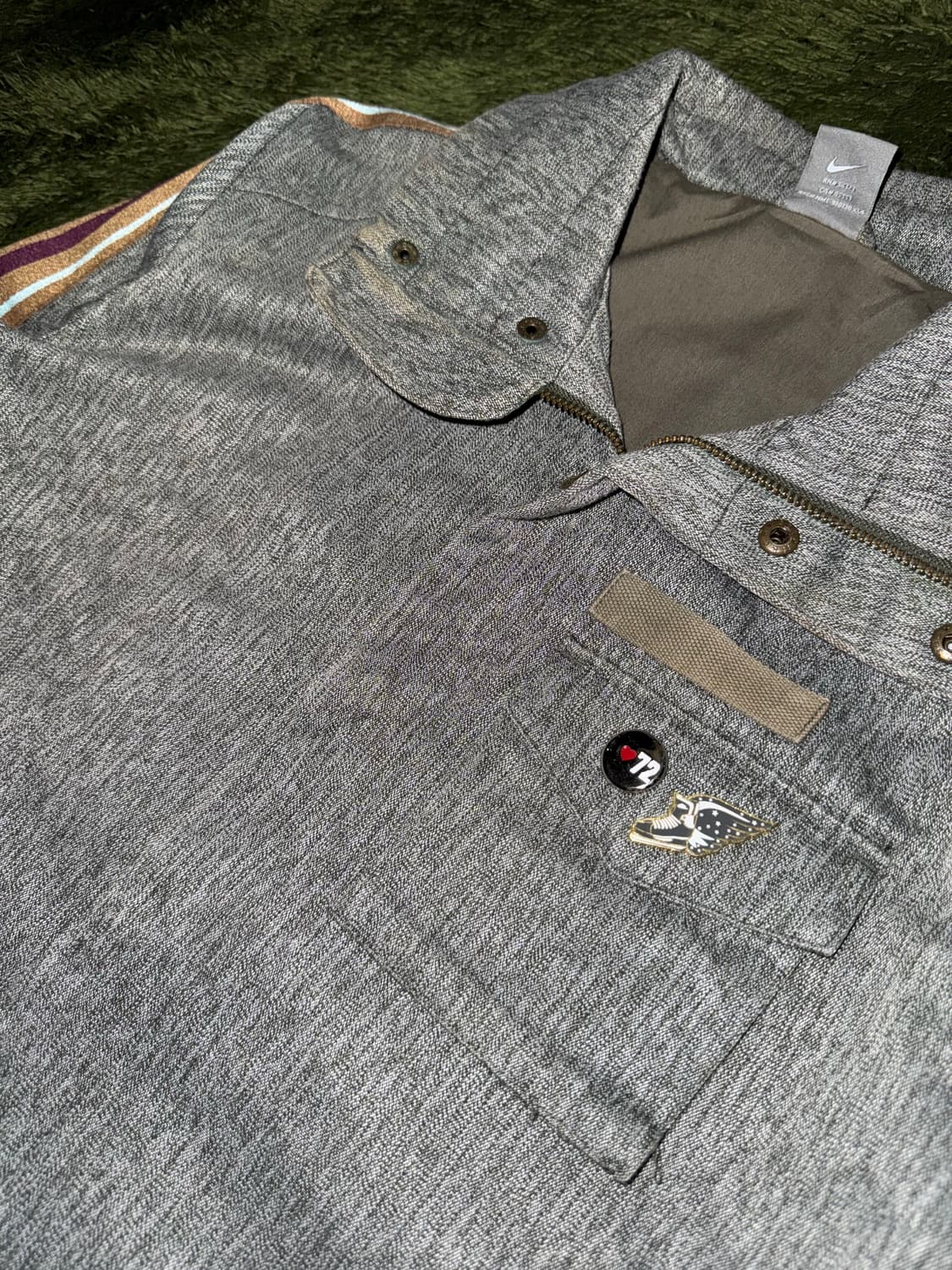 [L] 00s 나이키 투웨이 포켓 디테일 필드 헌팅 자켓 그레이 상품이미지5