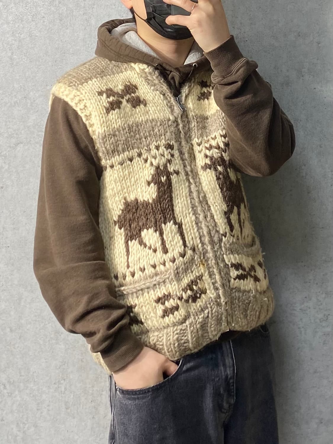 [M] KISITAU 캐나다 메이드 코위찬 니트 베스트 상품이미지10