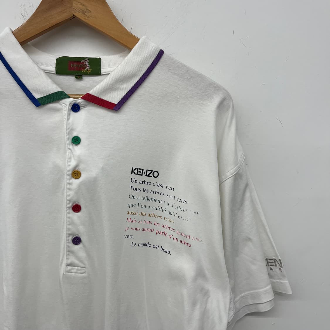 KENZO 겐조 화이트 카라 반팔 폴로티 남XL 상품이미지3