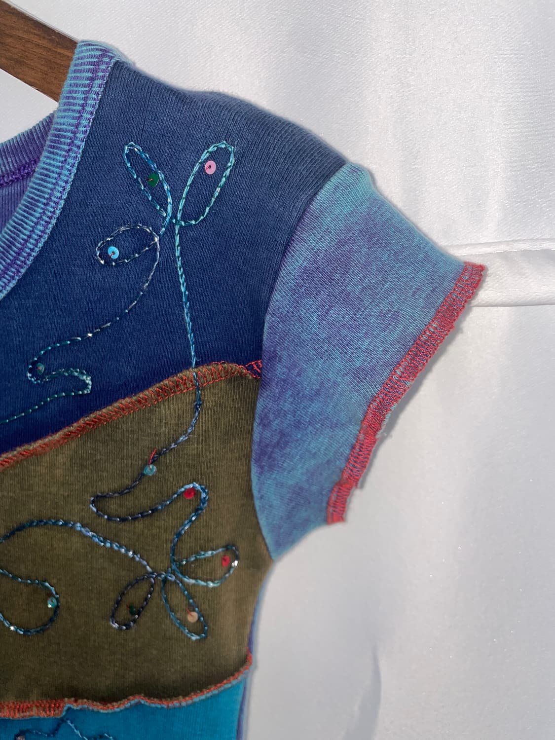 자수 비즈 탑 원피스  블루 2 상품이미지5