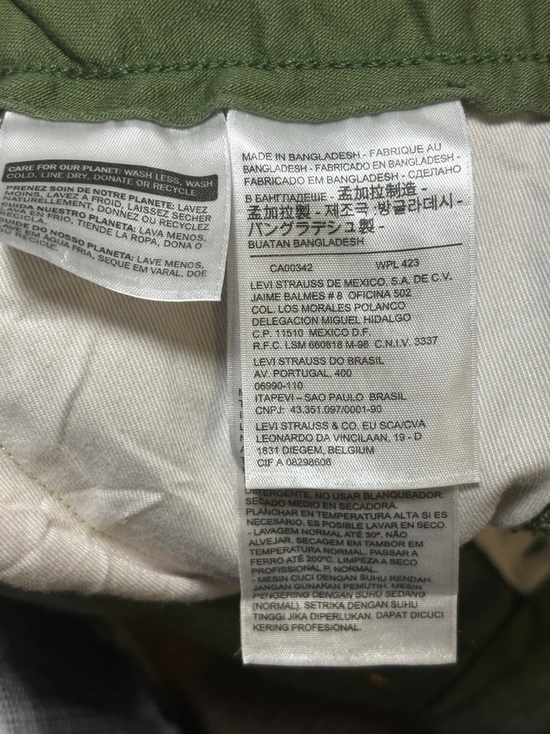 리바이스 올리브색 카고 반바지 상품이미지5