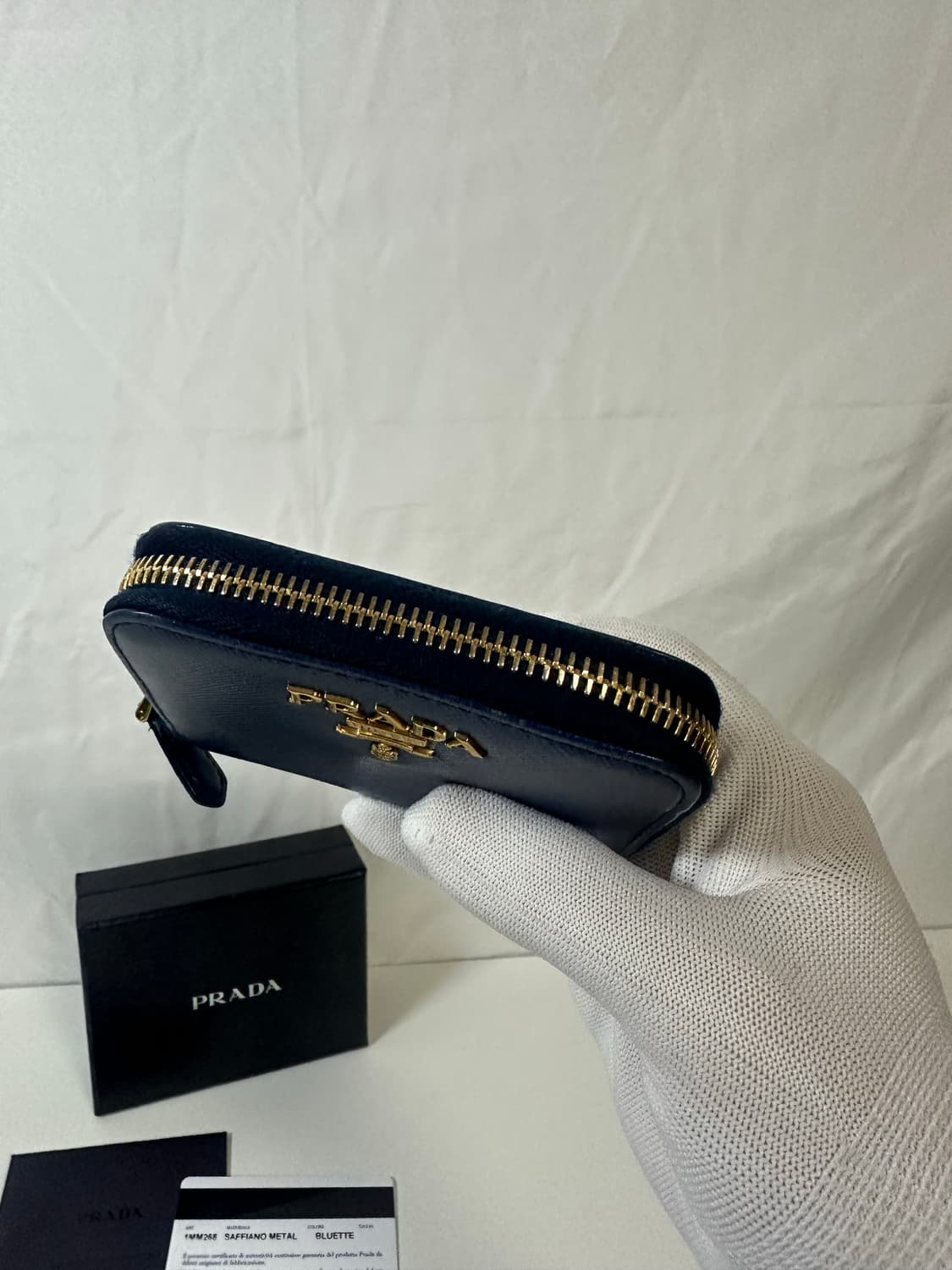 프라다 지퍼 카드지갑 딥블루(OS) 상품이미지3