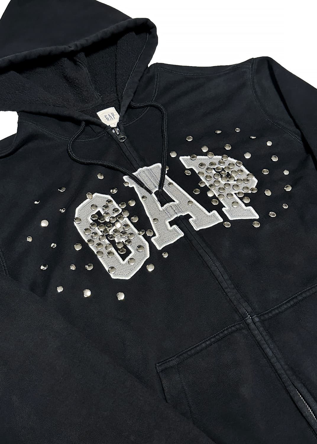 GAP rivet hoodie (Black ver.2) 상품이미지3