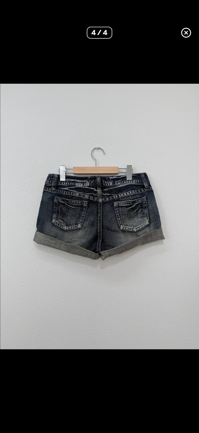 갸루 빈티지 워싱 데님 숏팬츠 상품이미지4