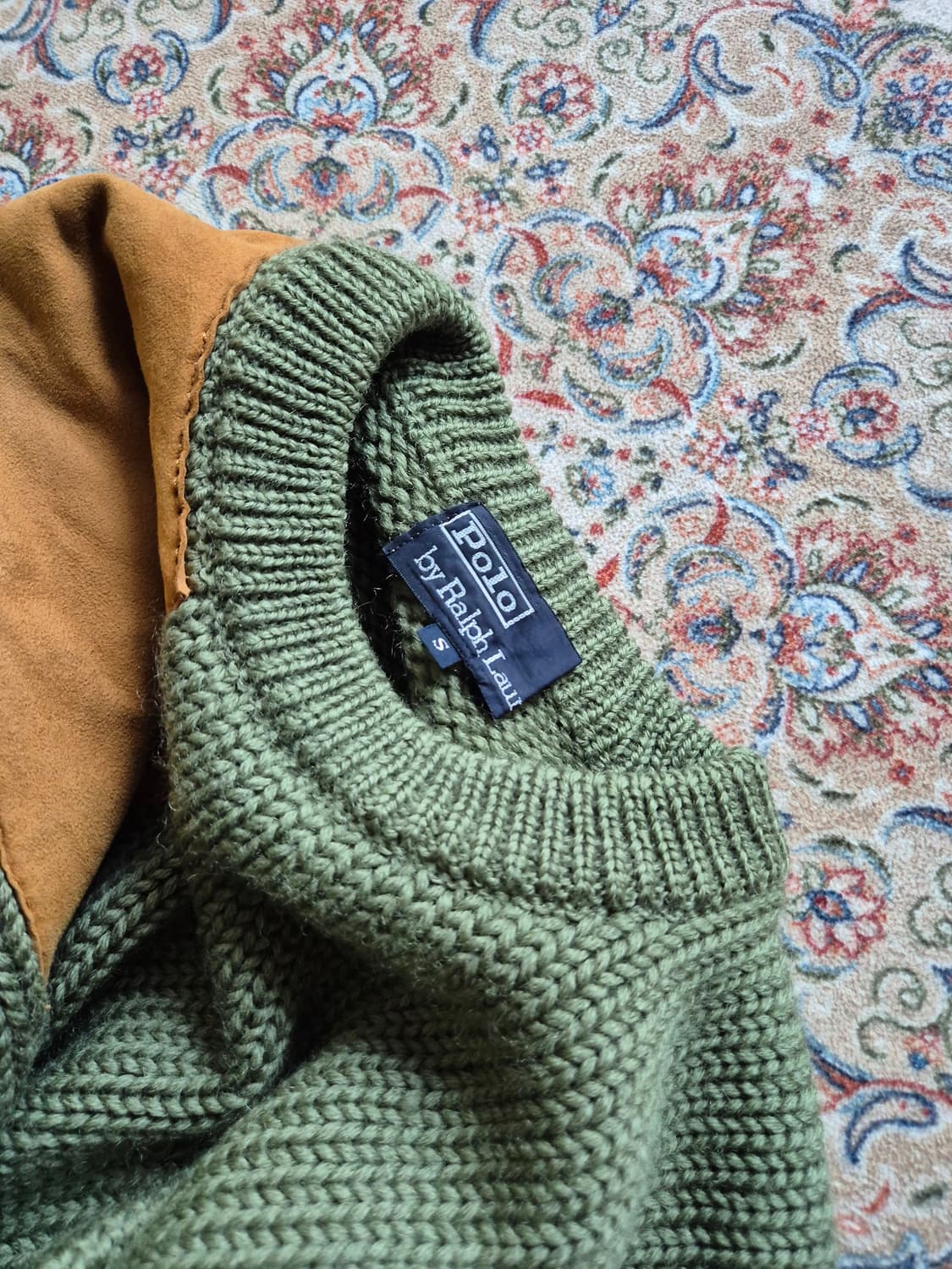 90s 폴로 스웨이드 패치 니트 상품이미지3