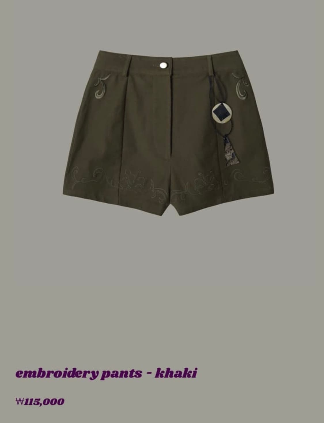 145오피스 미니쇼츠 카키 상품이미지1