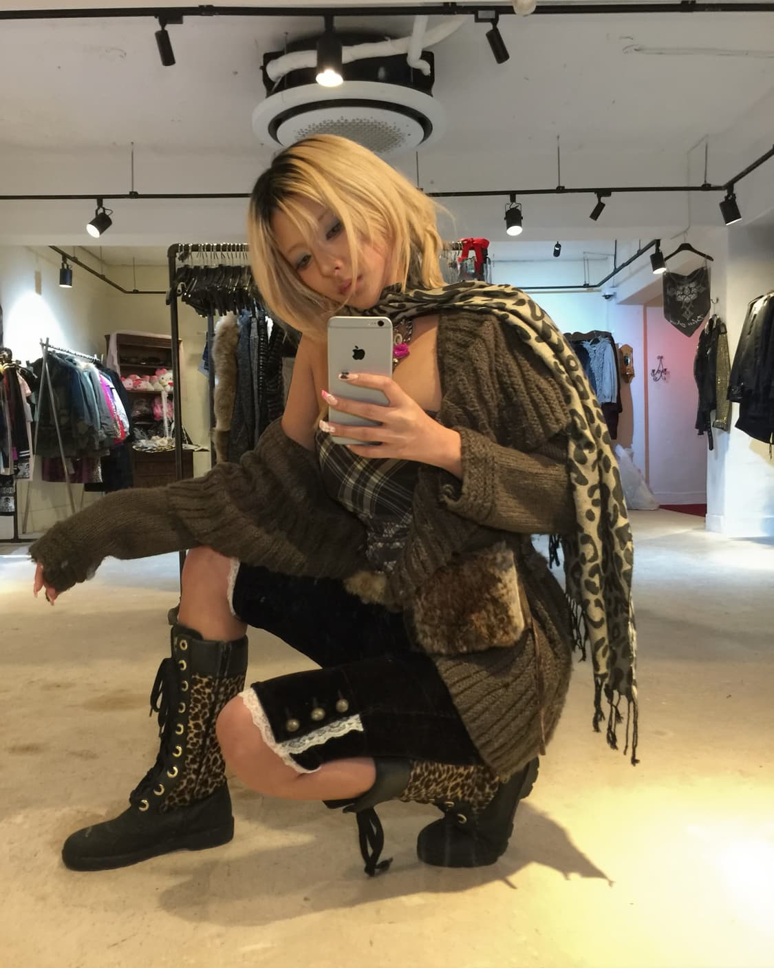 브라운 오픈 가디건 상품이미지3