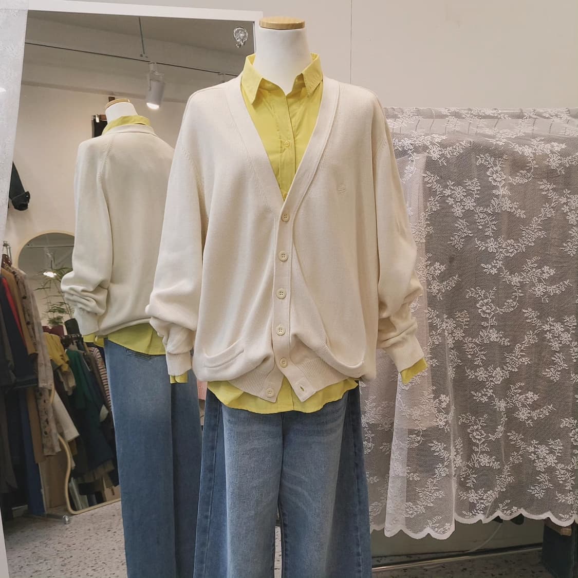 베네통 도톰 오버핏 면가디건 상품이미지9