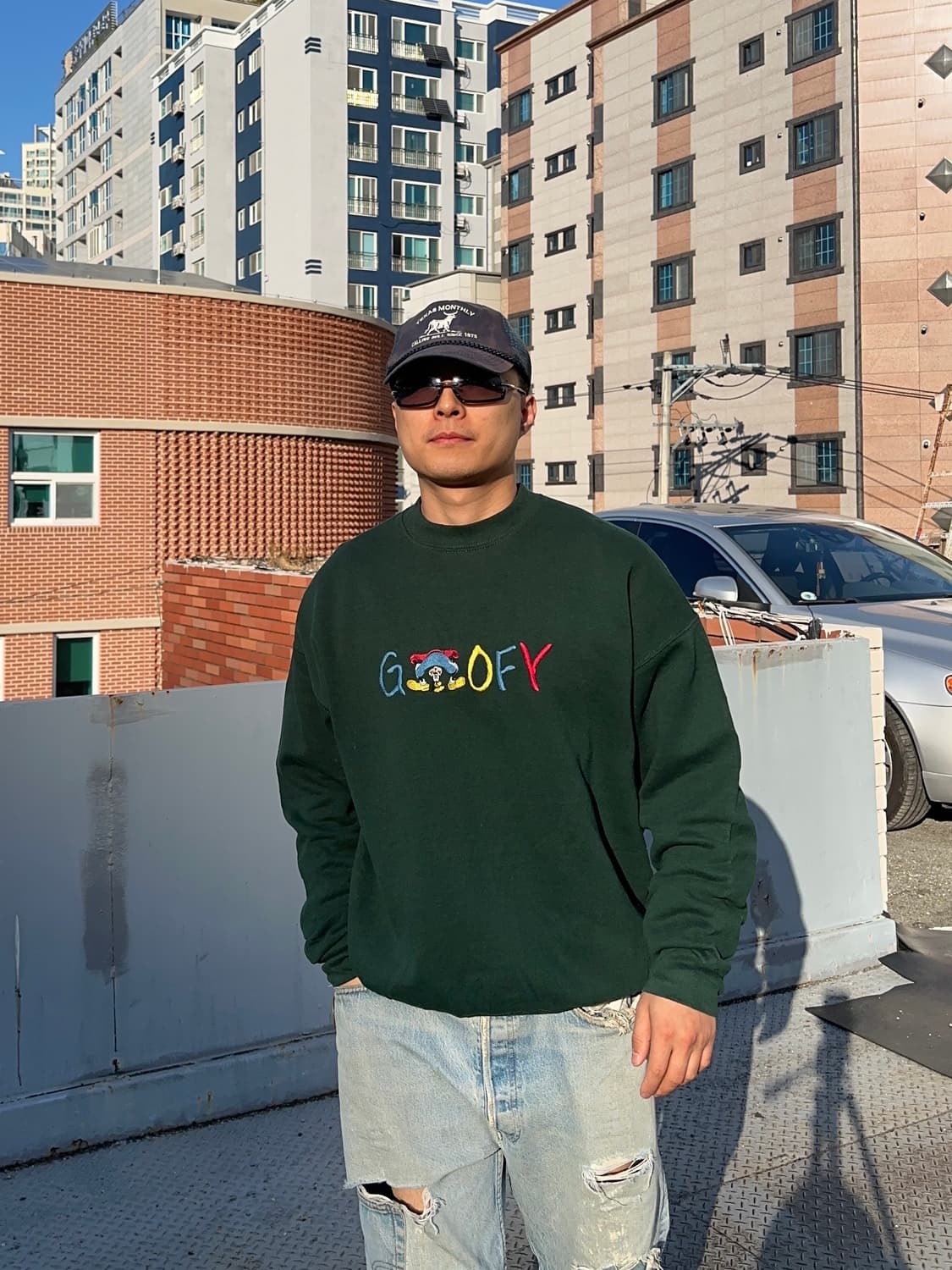 90’s Disney Goofy logo embroidery sweats 상품이미지2