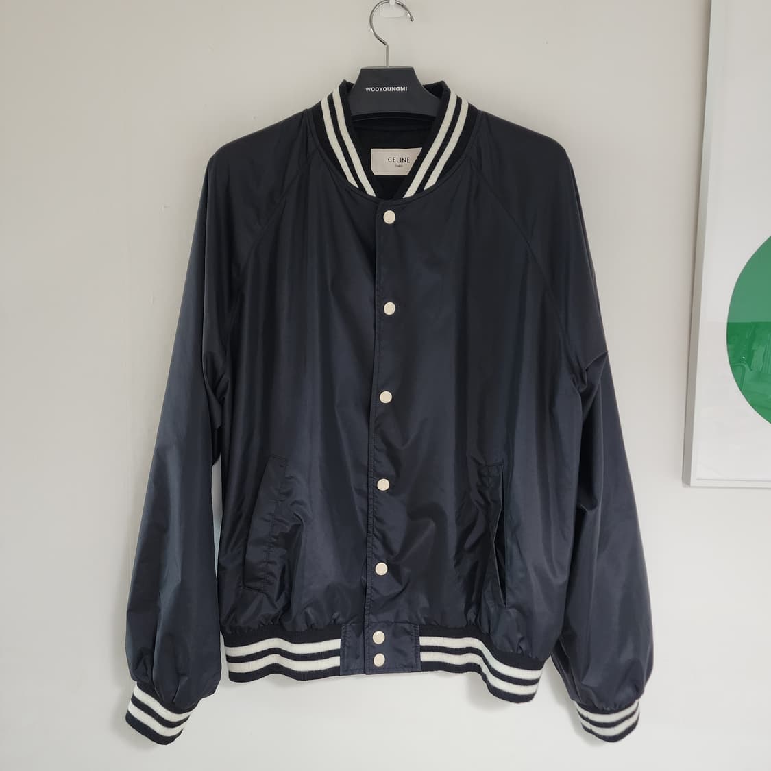 상태최상 셀린느 바시티 테디 쟈켓 블루종 나일론 블랙 54 상품이미지3