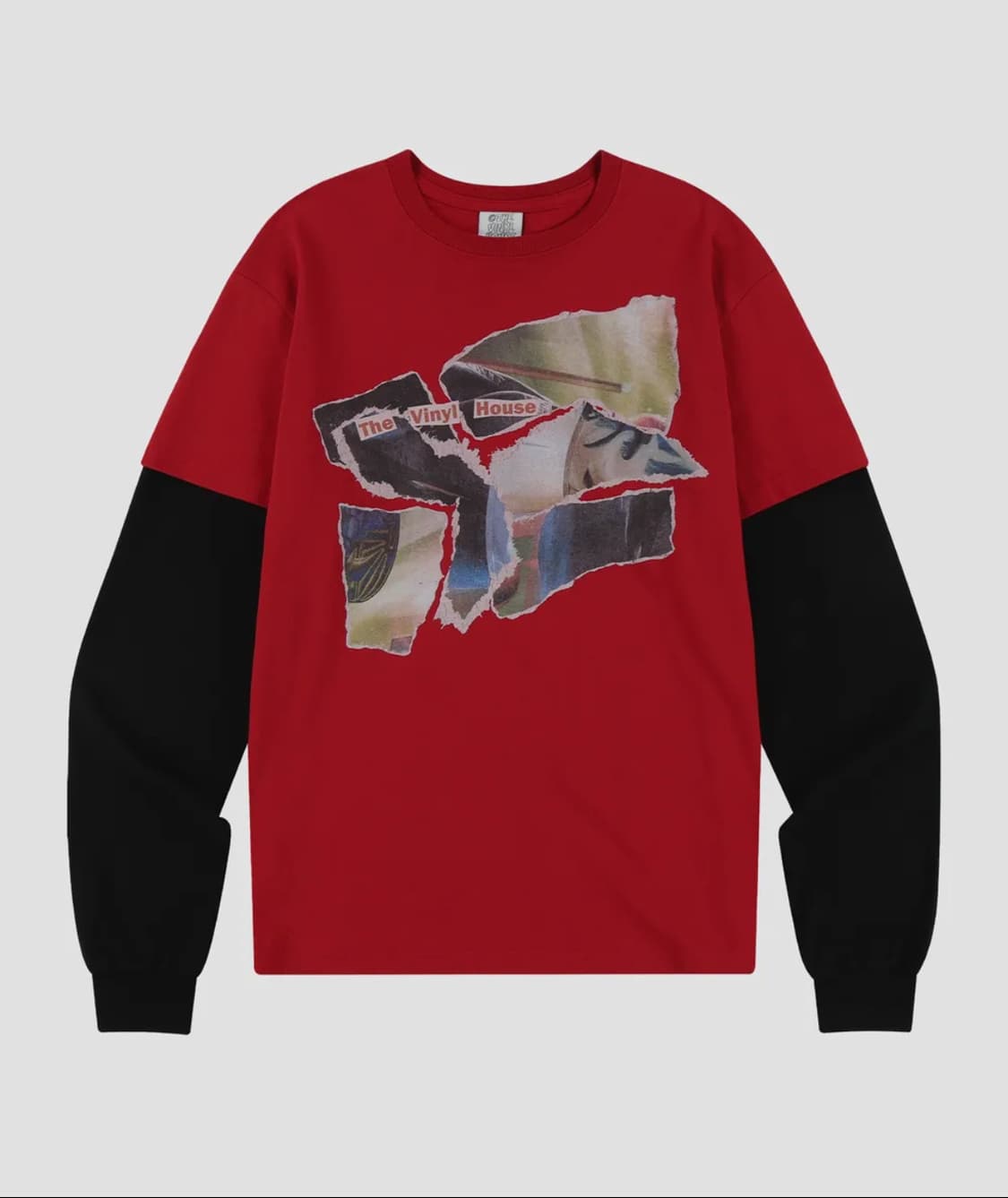 더바이닐하우스 TORN PAPER LS TEE RED 상품이미지1