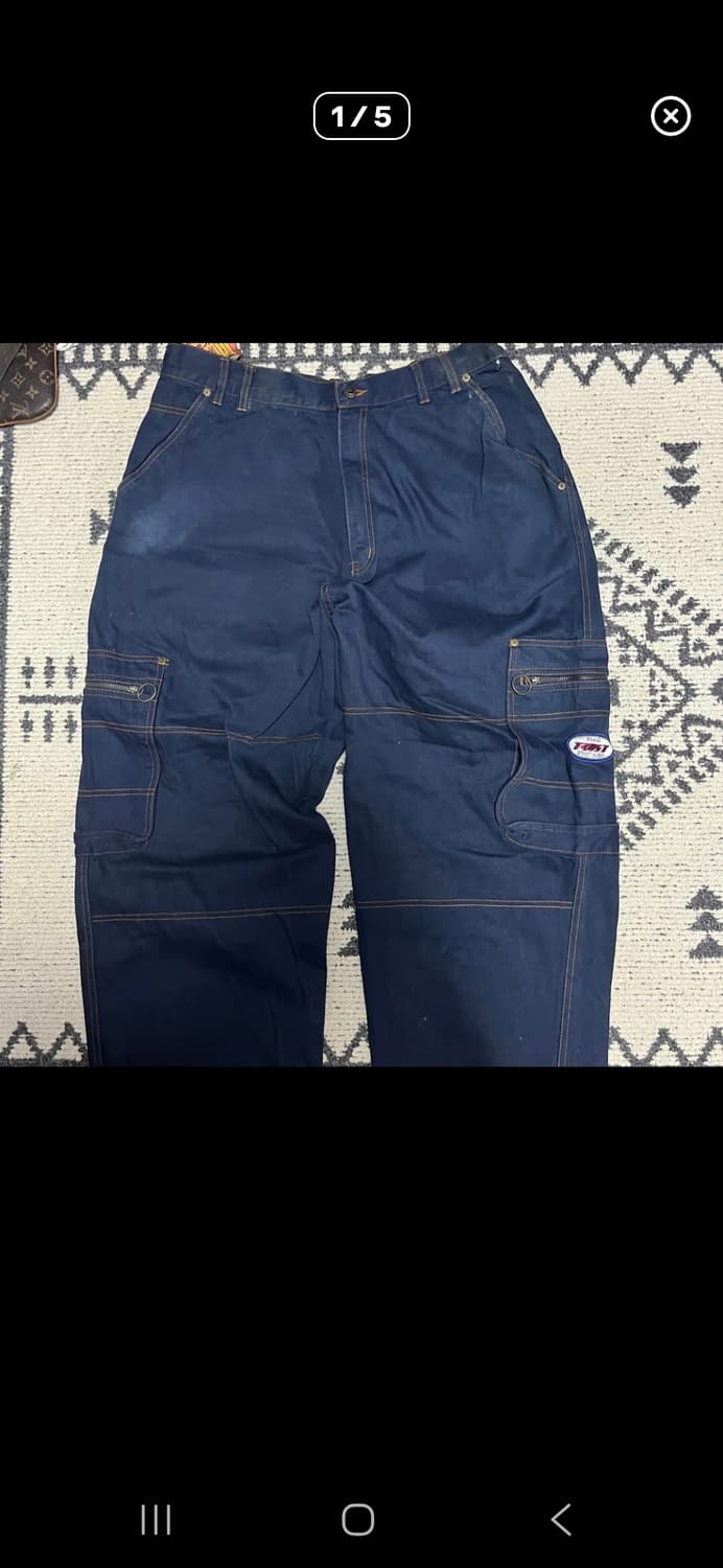 VTG 빅사이즈 멀티 디테일 와이드 데님팬츠 상품이미지1