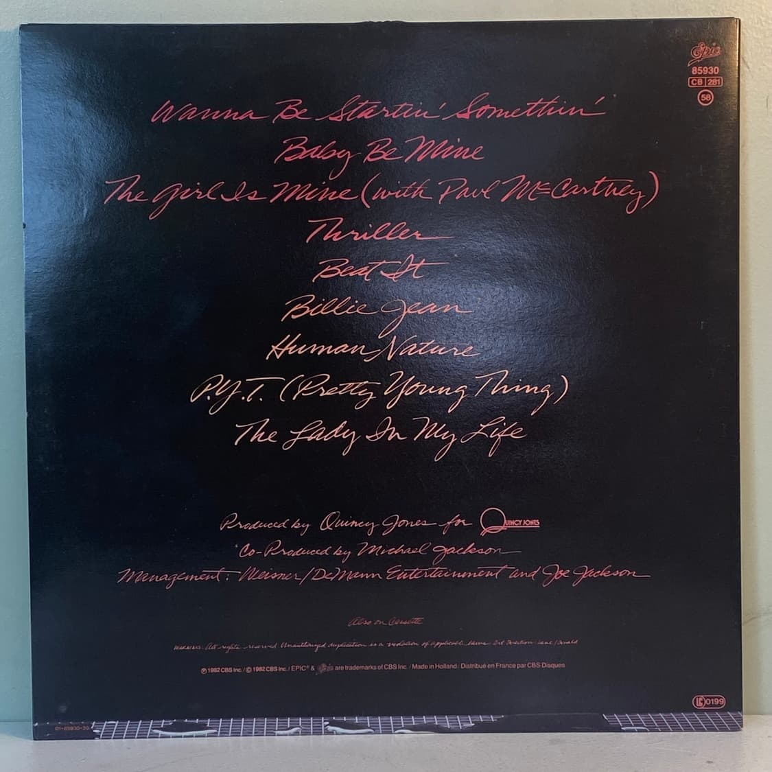 (LP-소울/펑크) Michael Jackson -Thriller 상품이미지2