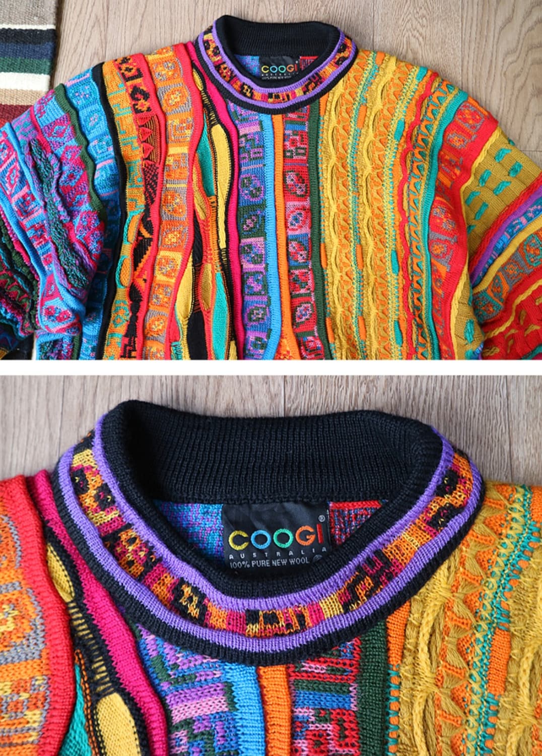 호주메이드 90S  coogi 쿠지 울100% 빈티지 입체 스웨터

 상품이미지4