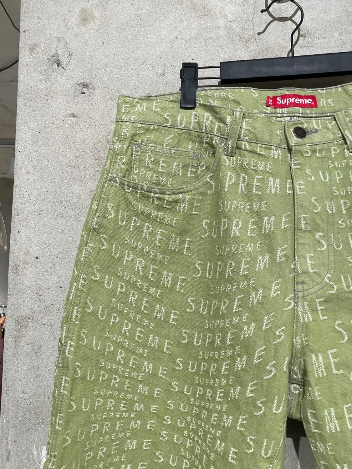 슈프림 21S/S 세이지 워프 자카드 로고 페인터 데님 쇼츠 상품이미지2
