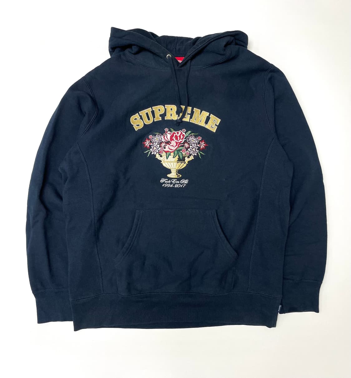 [L] 슈프림17fw 센터피스 후드 네이비 상품이미지1