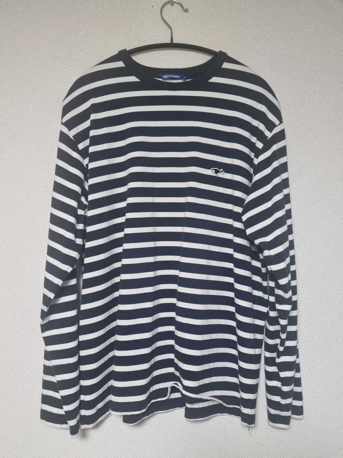 네이더스 스트라이프 롱슬리브 네이비 3사이즈 상품이미지1
