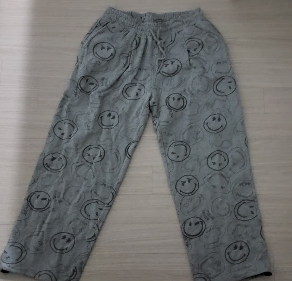 스마일 캐주얼 펑크 회색 바지 팬츠 상품이미지1