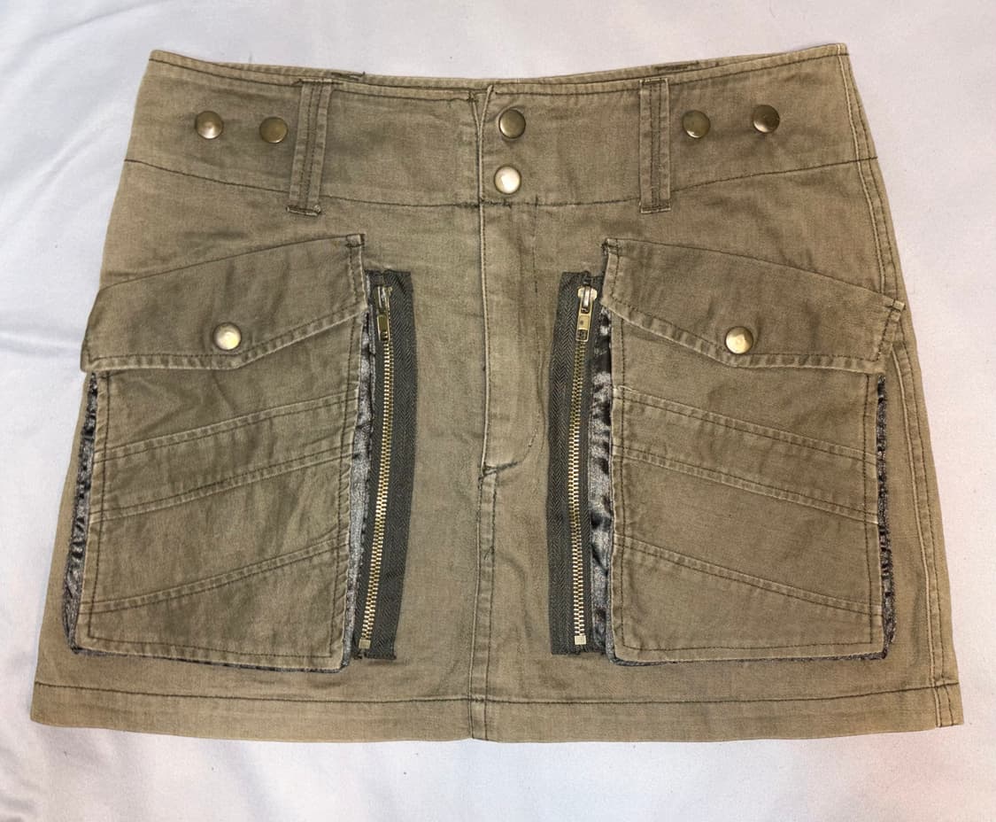 [착샷] 오네갸루 2000s 빈티지 로우 카고 스커트 상품이미지1