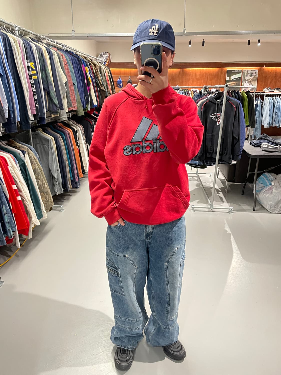 아디다스 빅로고 후드 티셔츠   상품이미지3