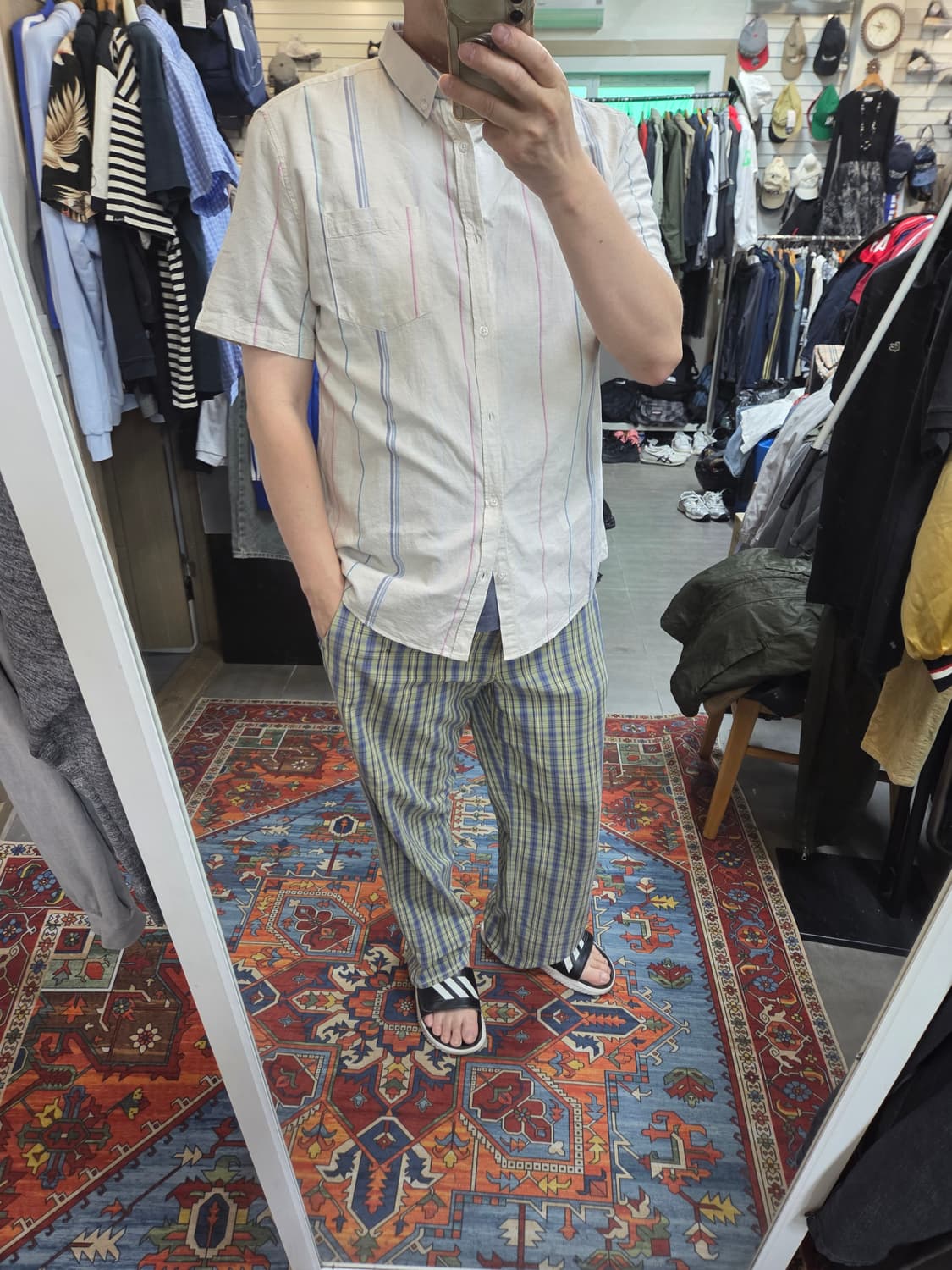 리버아일랜드 멀티컬러 스트라이프 셔츠반팔 L 상품이미지7