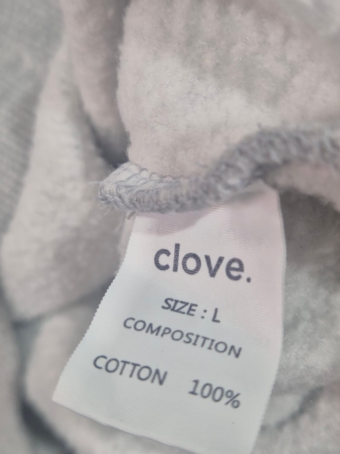 clove클로브 그레이 기모 반집업 L사이즈 상품이미지4