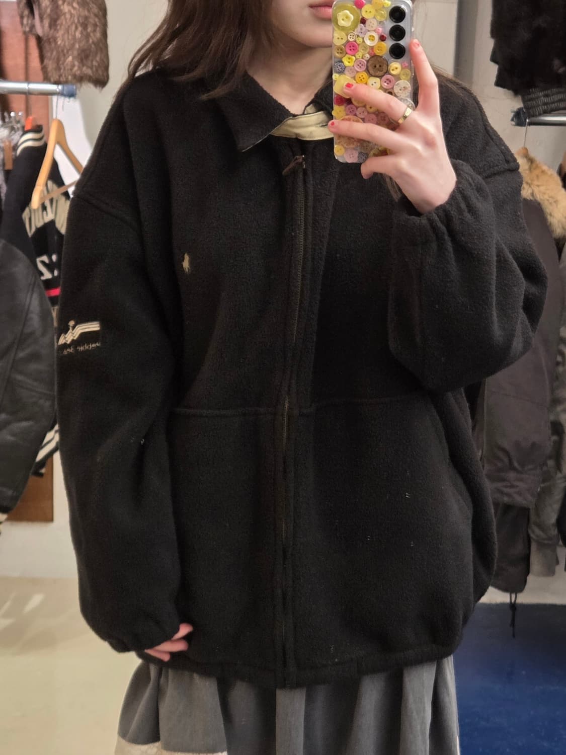 PRL 폴로 랄프로렌 블랙 플리스 스윙탑 자켓 상품이미지2