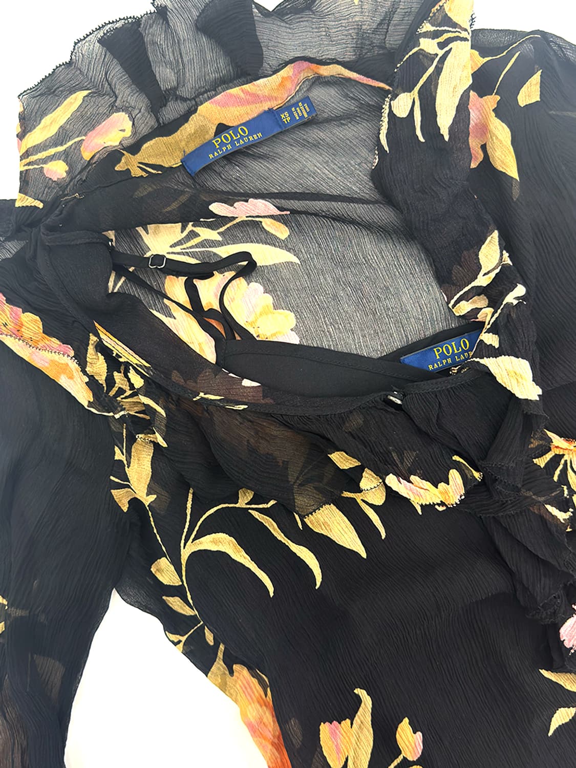 Polo Silk Floral Ruffle Blouse/ Xs 상품이미지6