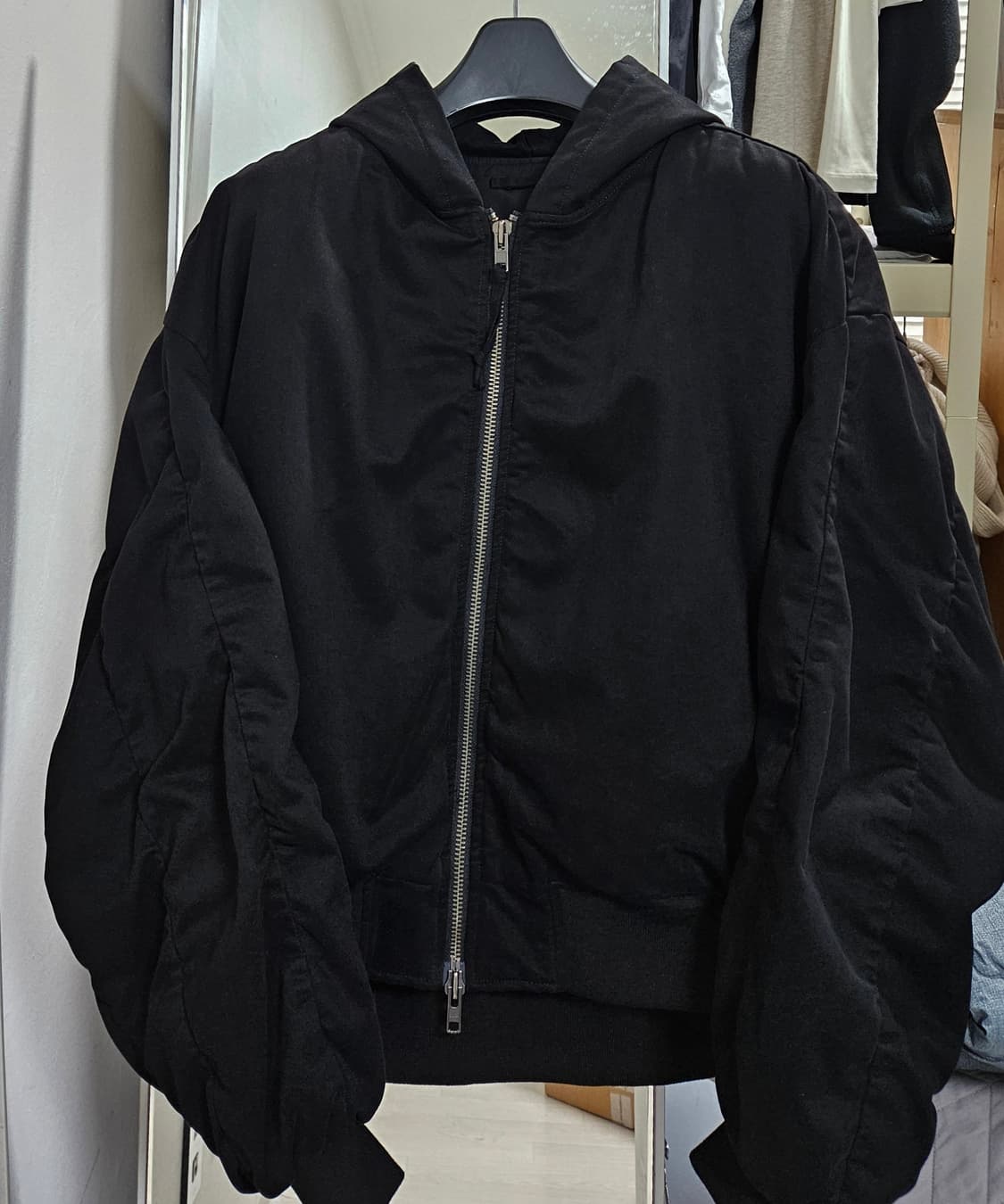 브랜디드 셔링후드봄버 블랙 M 상품이미지2