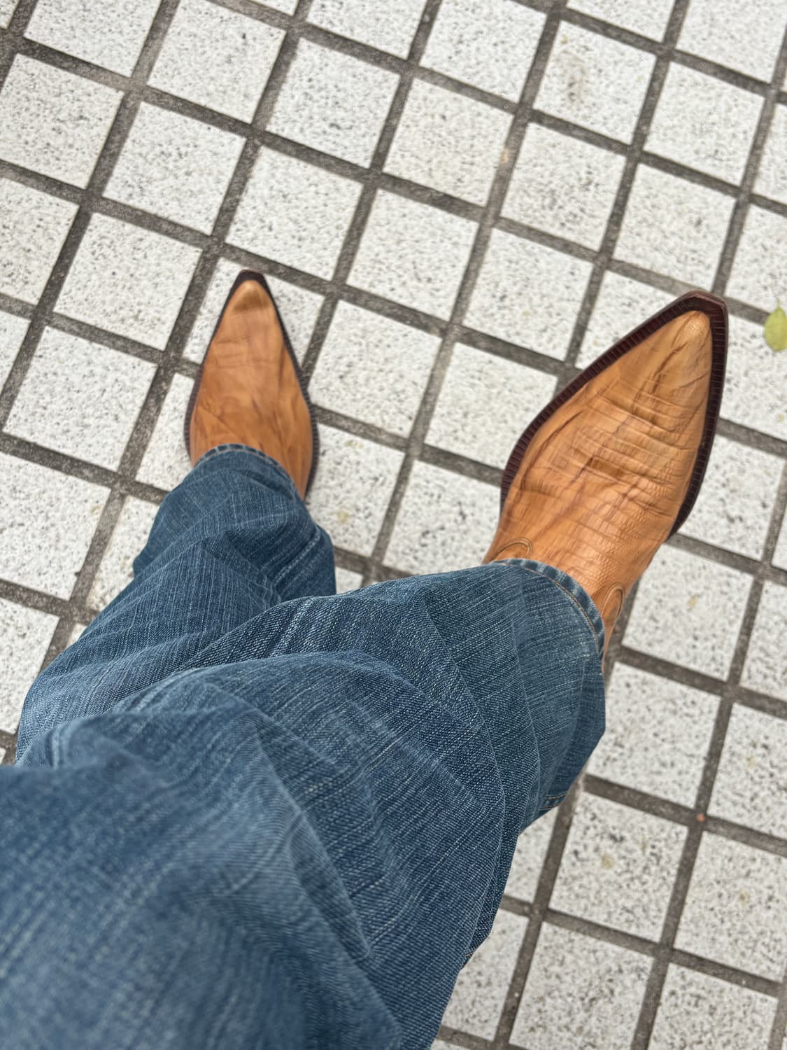 이태리 탄 크록 웨스턴 부츠 상품이미지5