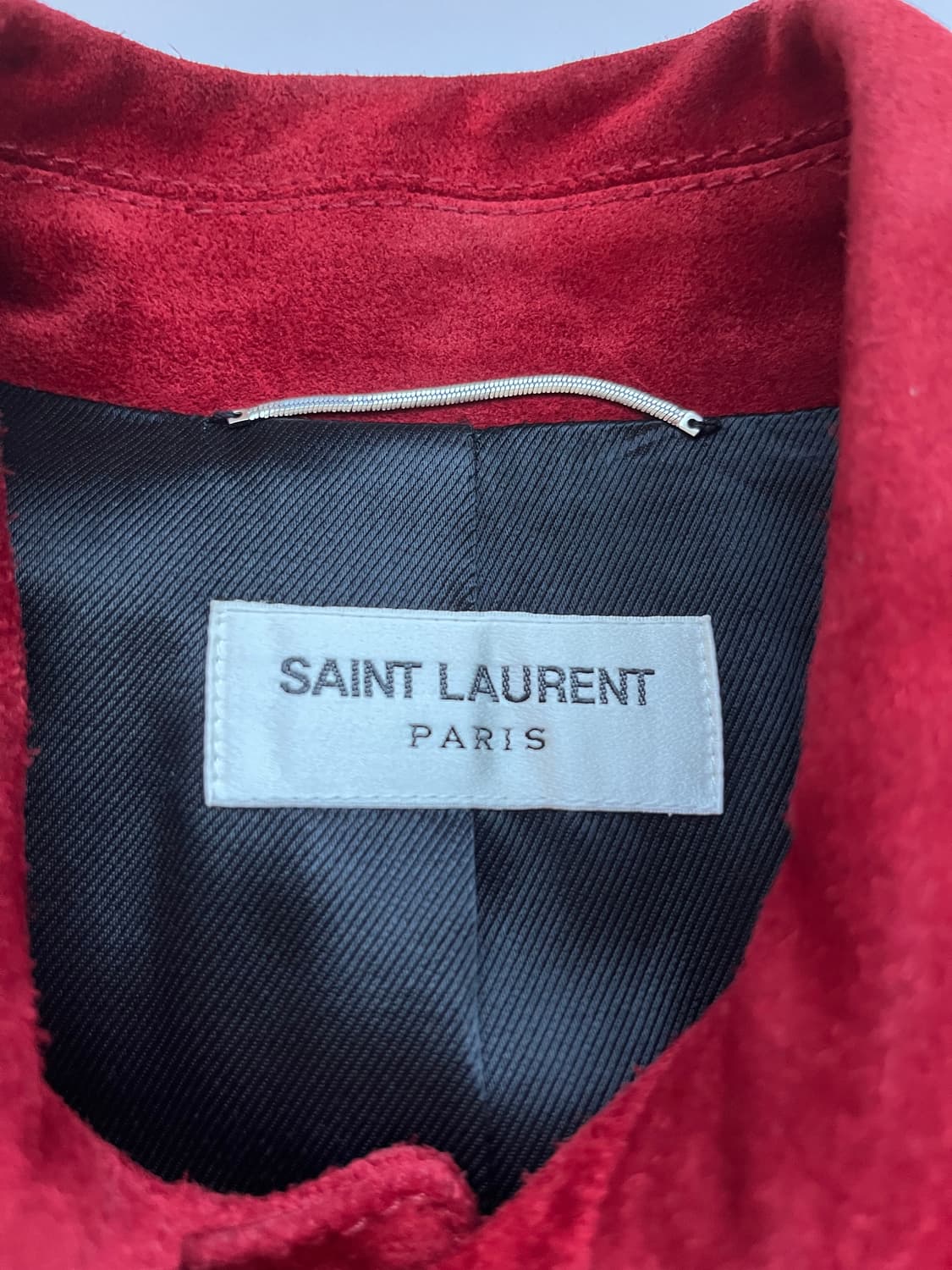 44 생로랑 레드 카프 레더 스웨이드 트러커 자켓 상품이미지9