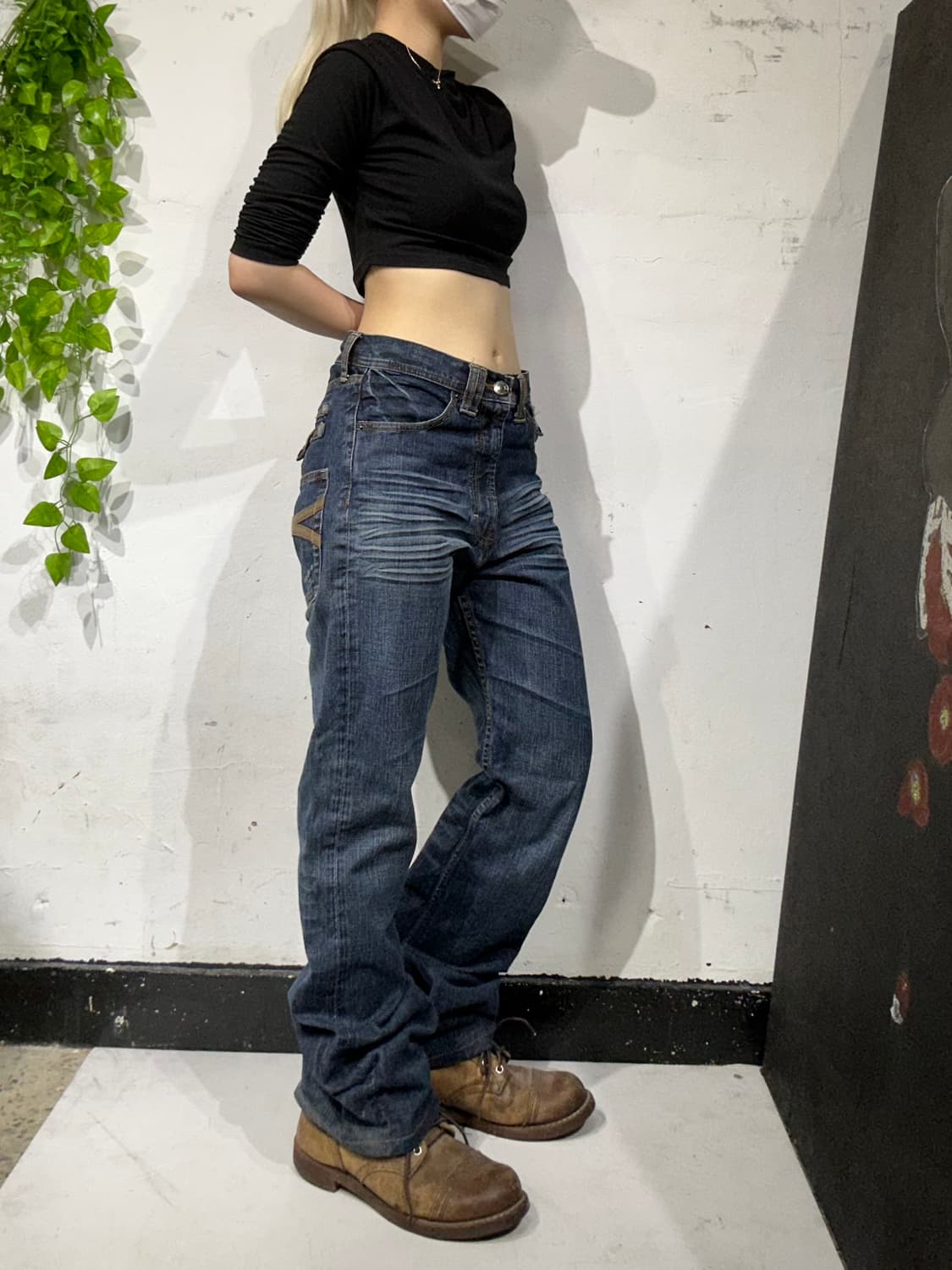 빈티지 진청 와이드 데님 팬츠  상품이미지2