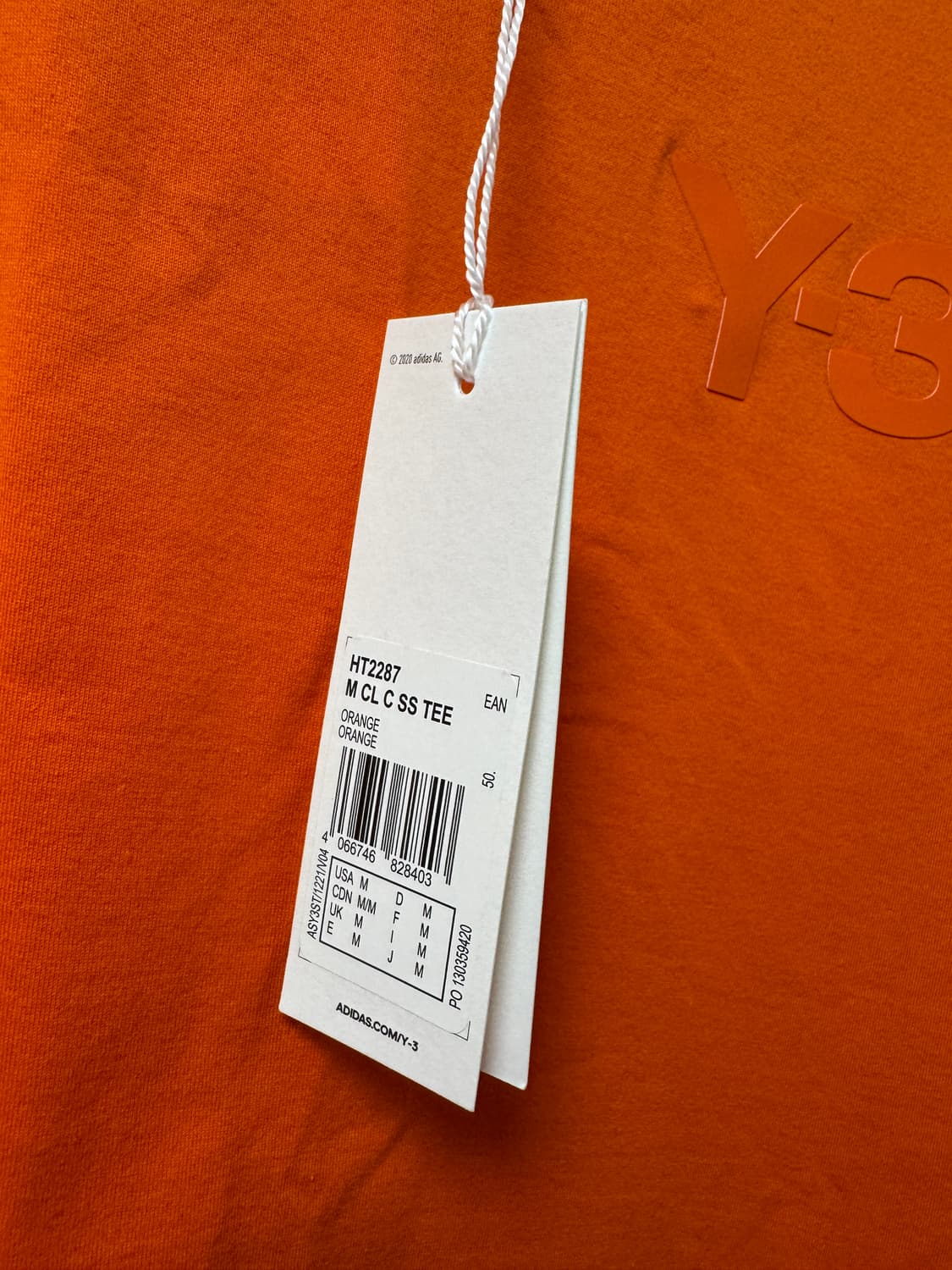 Y3 오렌지색 반팔 티셔츠 M 상품이미지4