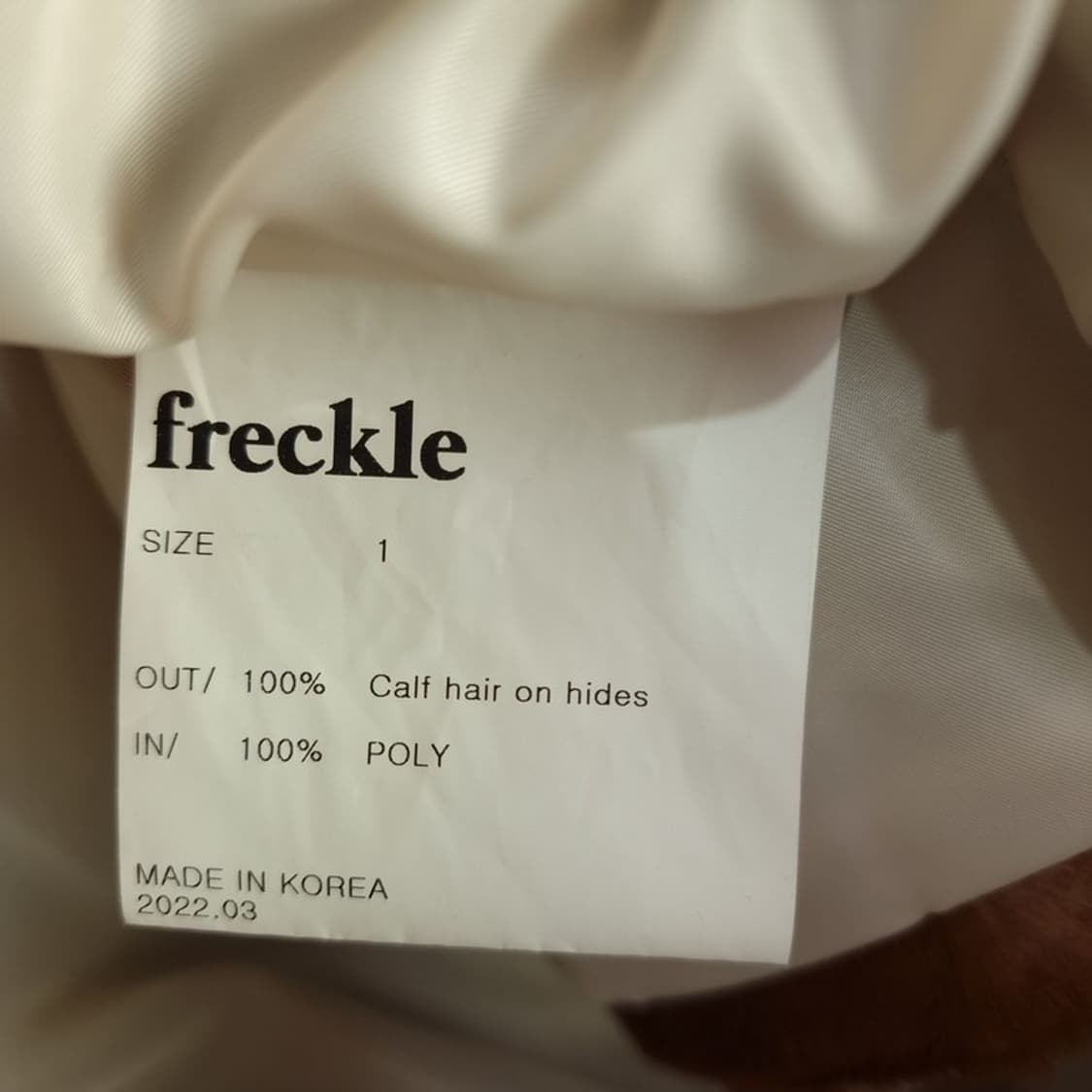 [프레클] 리얼 카프 헤어 송치 레더 로우라이즈 미니스커트 M19565 상품이미지7