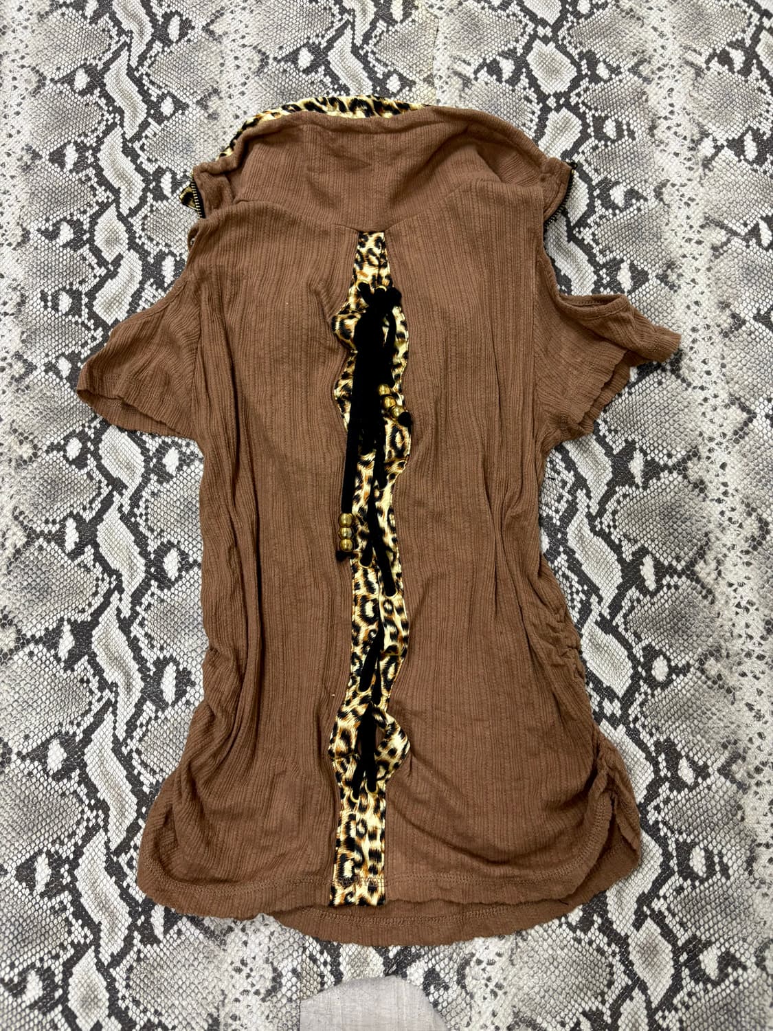  00’s GAL Design Leopard Cross Zipper De 상품이미지6