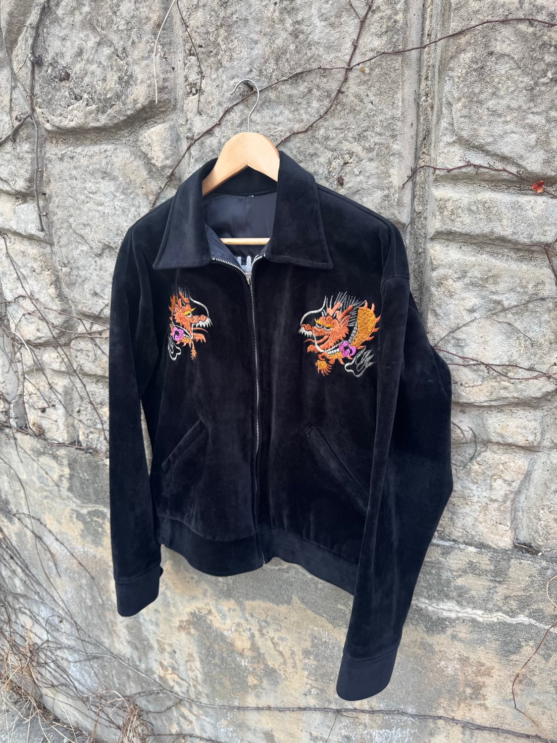 빈티지 체인스티치 벨벳 수베니어 자켓 스카쟌 상품이미지3