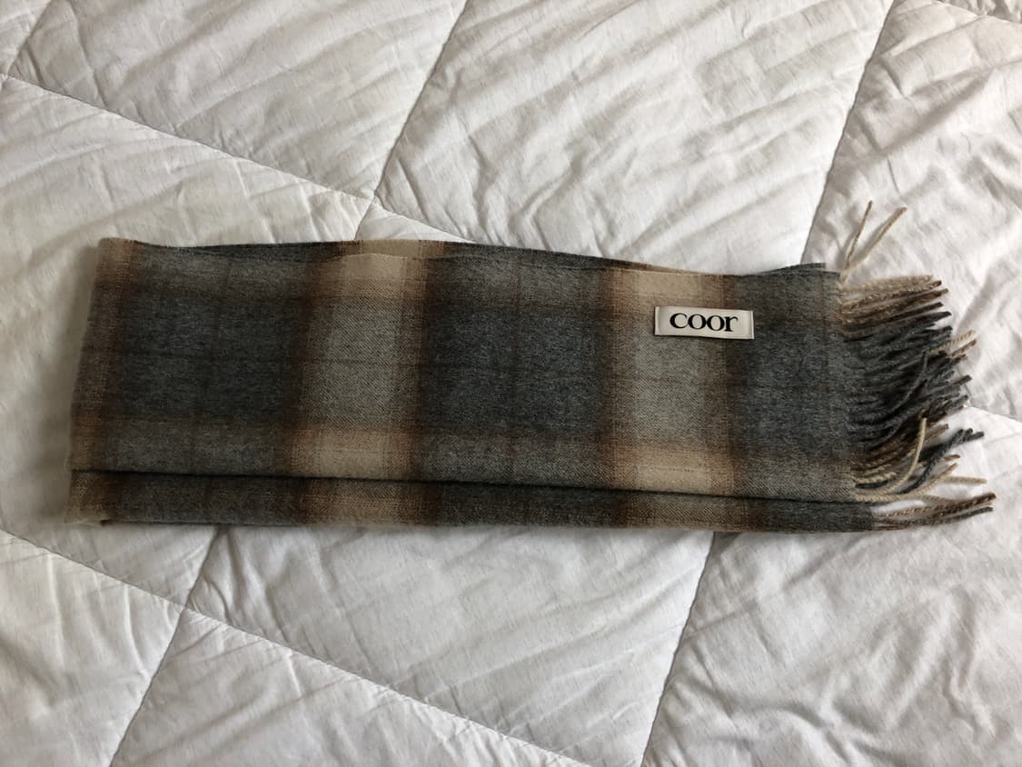 쿠어 메리노 울 옴브레 체크 머플러 상품이미지1