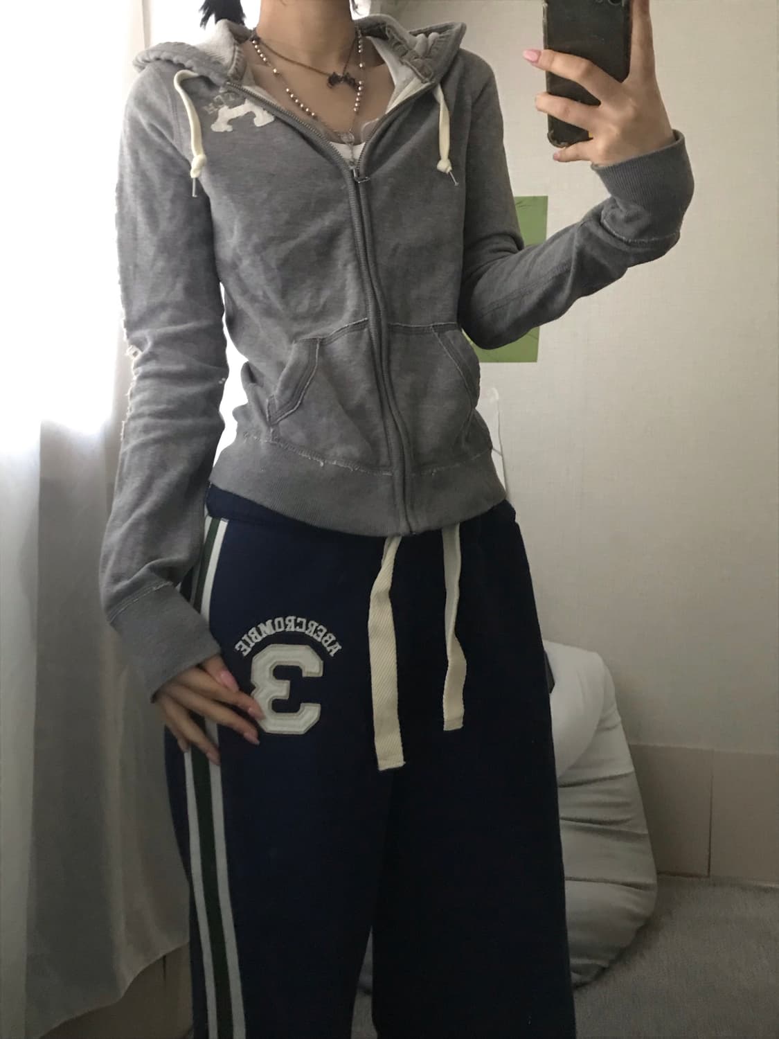 아베크롬비 그레이 슬림핏 후드집업 상품이미지6