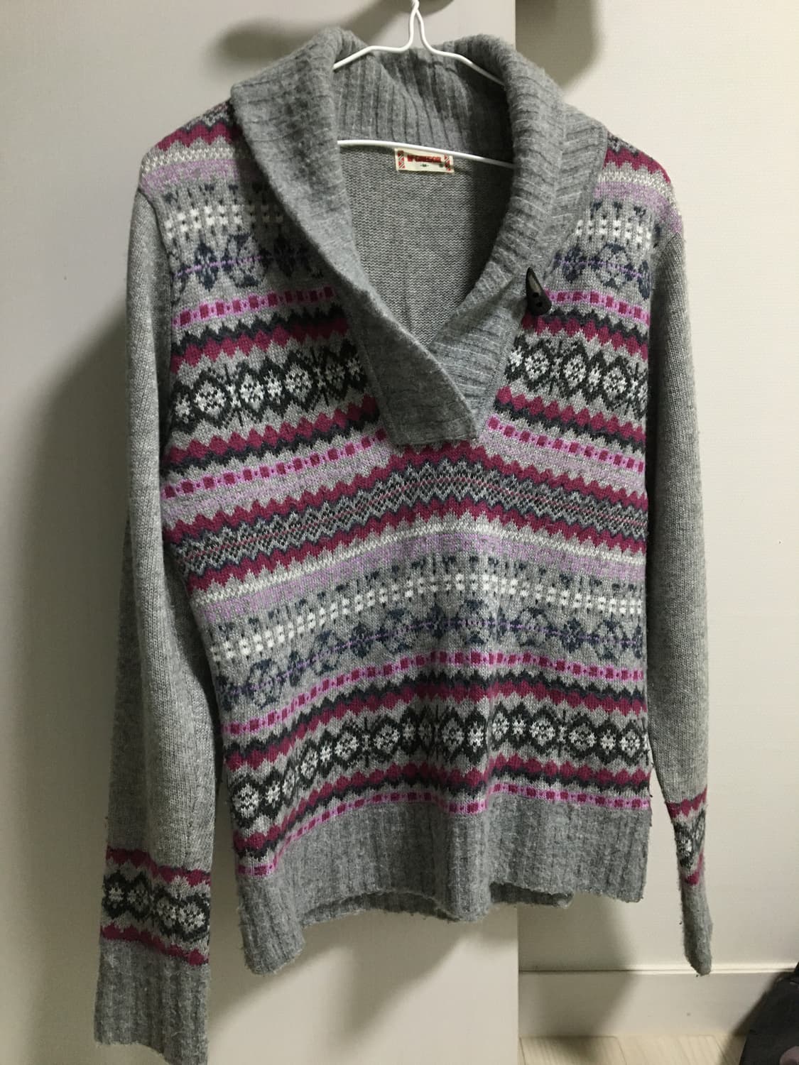 무료배송) 노르딕 패턴 그레이 니트 상품이미지1