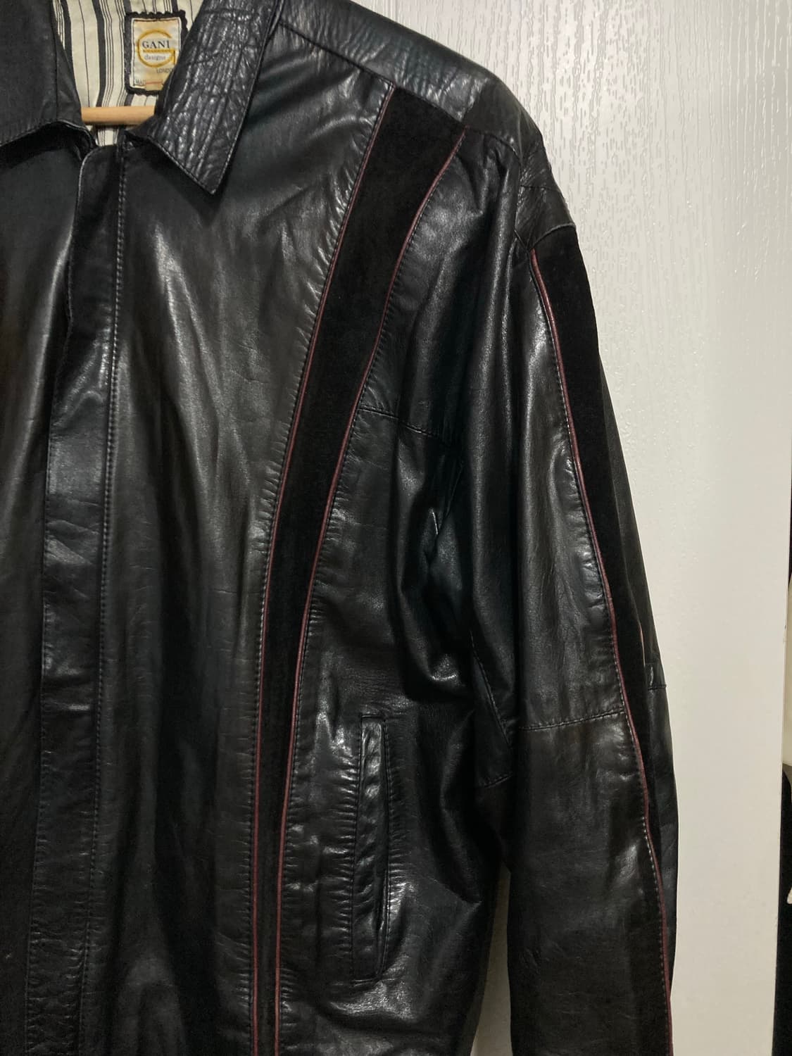 90s 레더 패널 자켓 상품이미지2