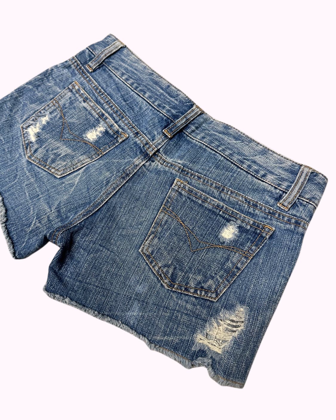 vintage washing damage denim shorts 상품이미지6