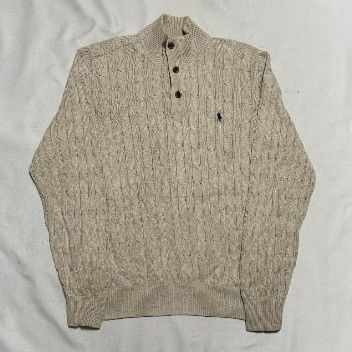 L 폴로랄프로렌 반집업 버튼 케이블 니트 상품이미지2