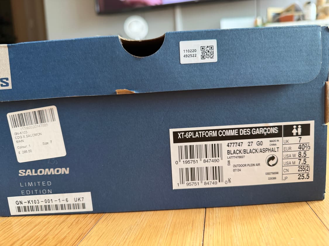 살로몬x꼼데 xt-6 255사이즈 상품이미지9