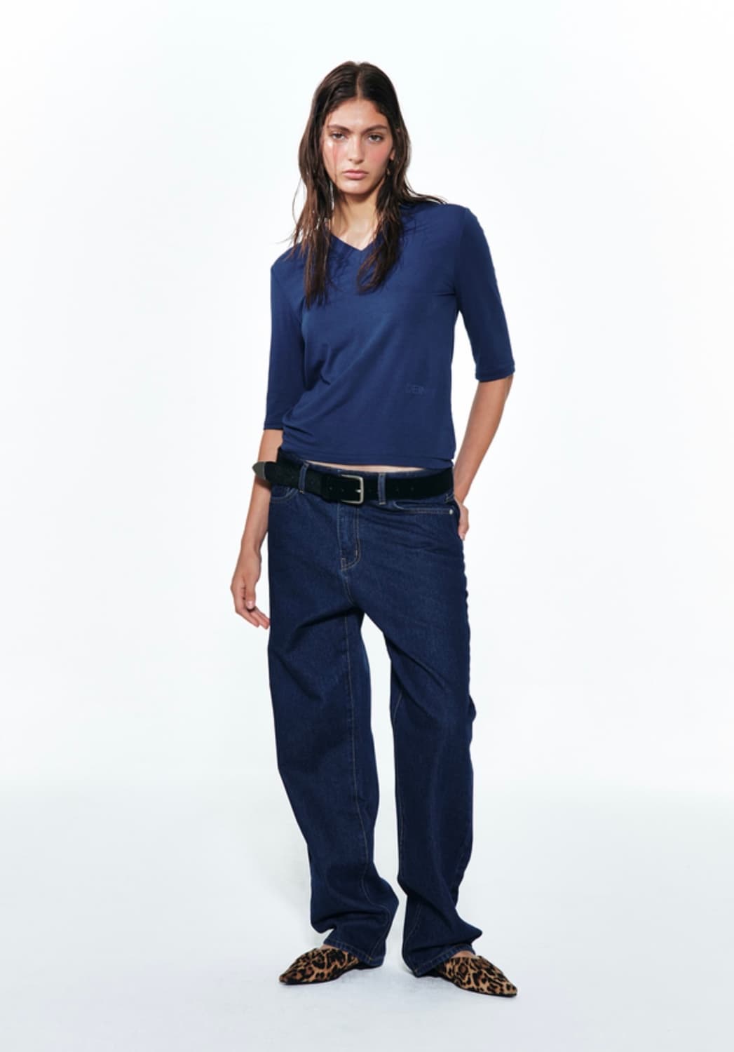 [새상품] 다이닛 클래식 로우 데님 팬츠 블루 S 상품이미지4