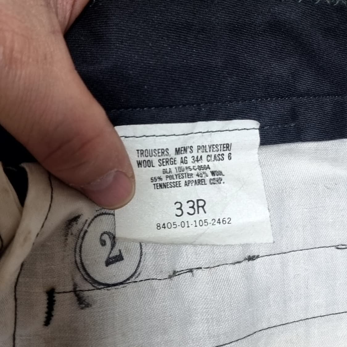 테니어인더스트리사 미군 오리지널 울 바지(33) 상품이미지6