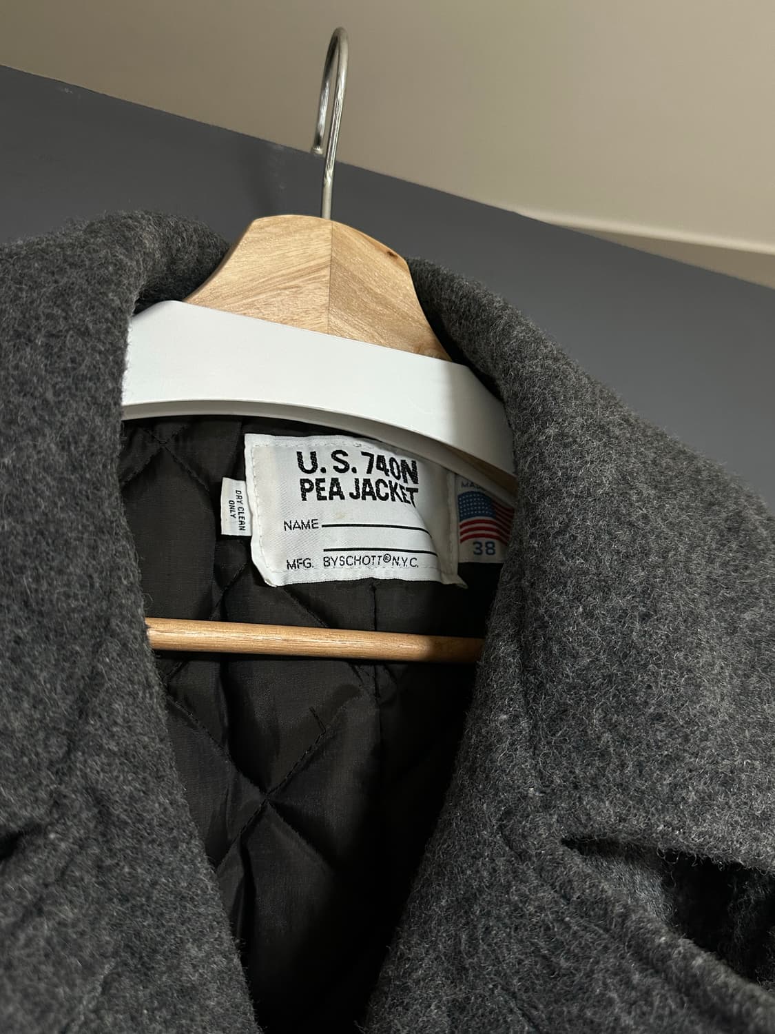 Schott 쇼트 피코트 챠콜 38 상품이미지4